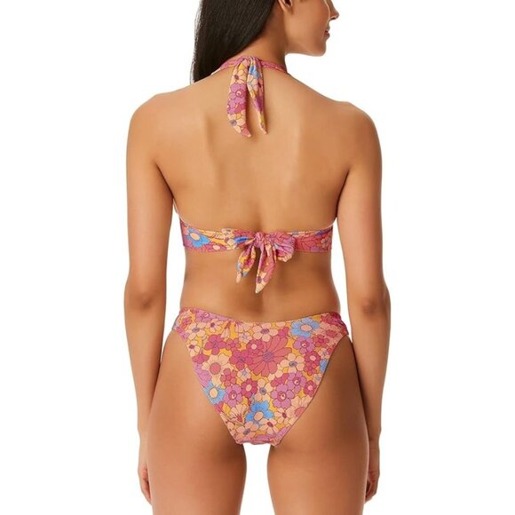 Jessica Simpson Women's Rendevous Halter Swimsuit Mix & Match Print Pink Size S - Picture 2 of 5